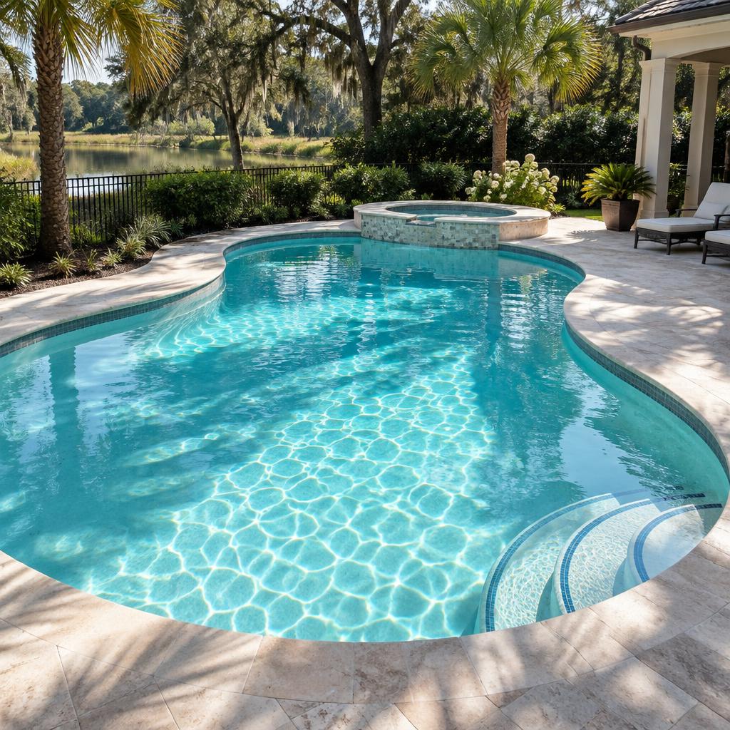 Clean residential swimming pool in Tallahassee, Florida